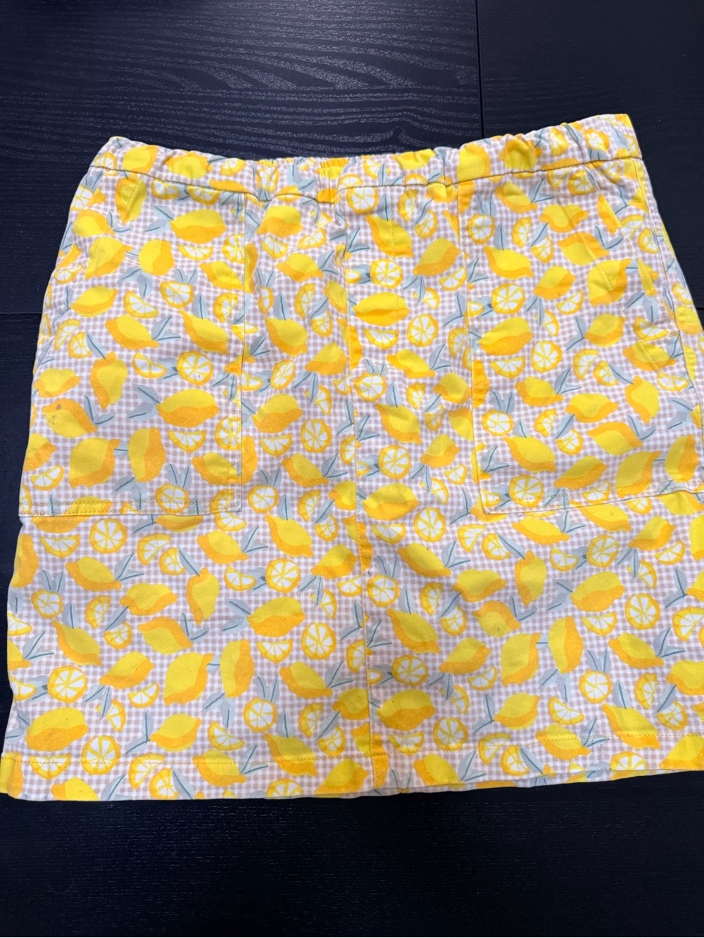 Lands' End Lemon-Print Waistband Skirt - Yellow & Beige